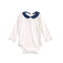 Organic Cotton Peter Pan Collar Bodysuit, Denim