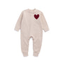 Organic Cotton Waffle Heart Onesie, Biscotti