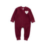 Organic Cotton Waffle Heart Onesie, Ruby