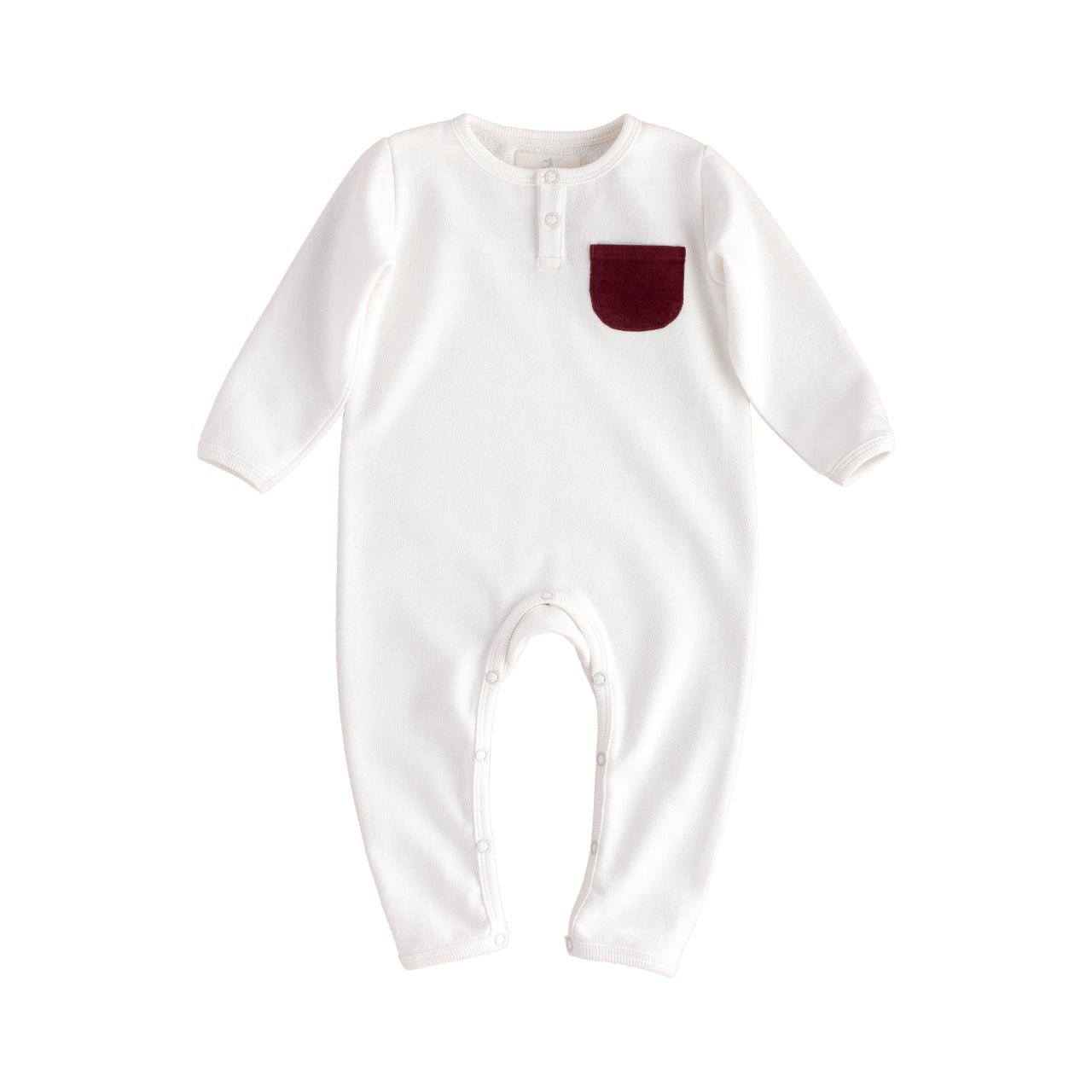 Organic Velveteen Pocket Onesie, Red - Ellis Littles