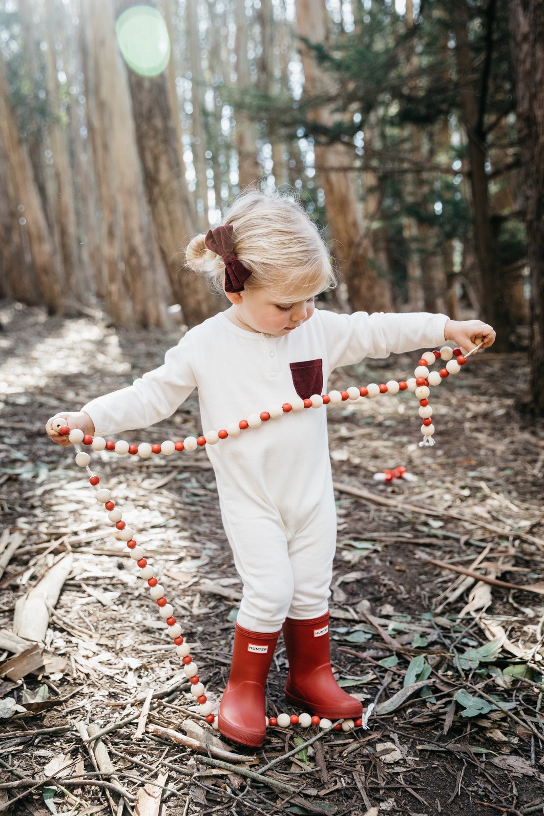 Organic Velveteen Pocket Onesie, Red - Ellis Littles